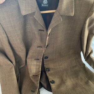 Rafaella Tan Checkered Women's Blazer